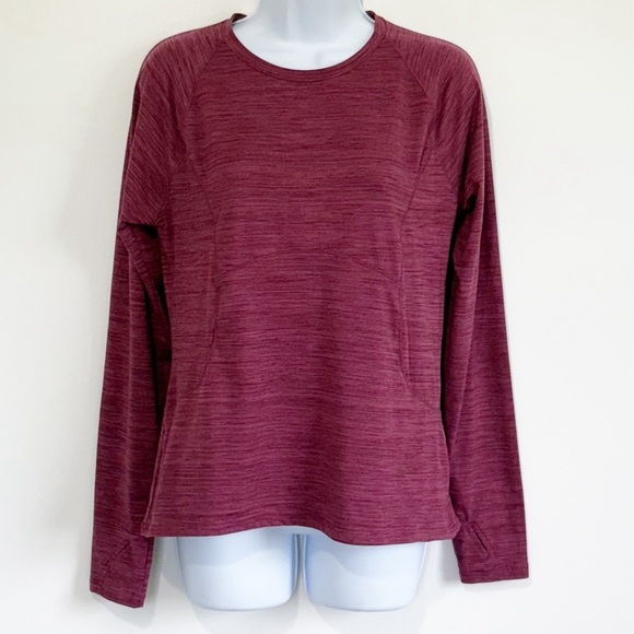 SPYDER ACTIVE Long Sleeve Top Workout Burgundy Size Medium - Picture 1 of 8